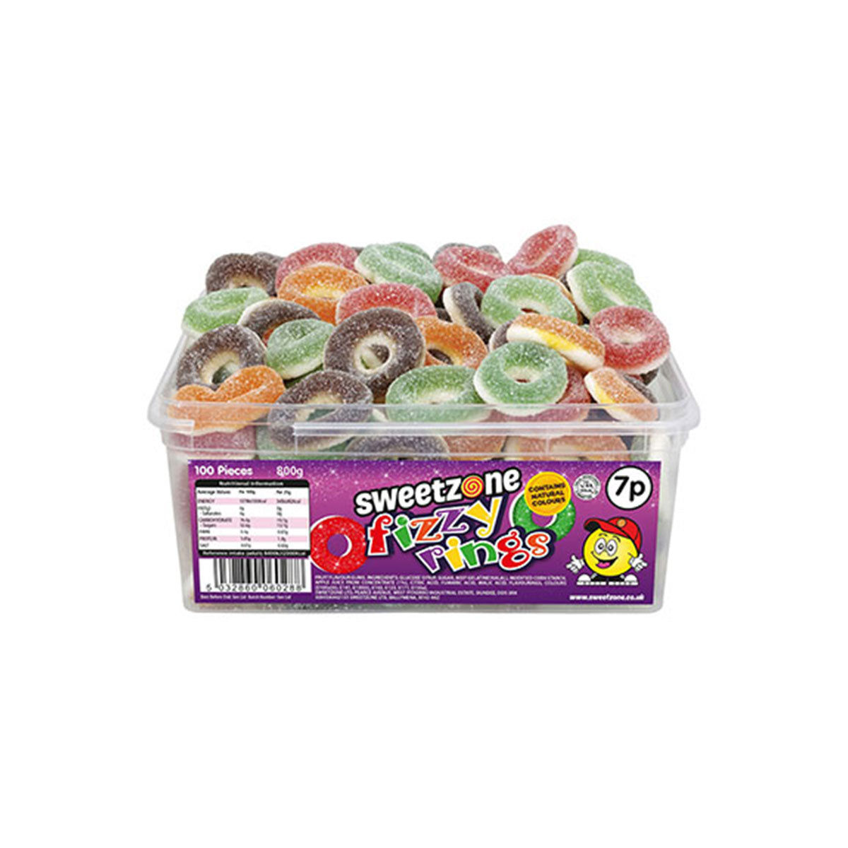 Sweetzone Tub - Fizzy Rings 800gr