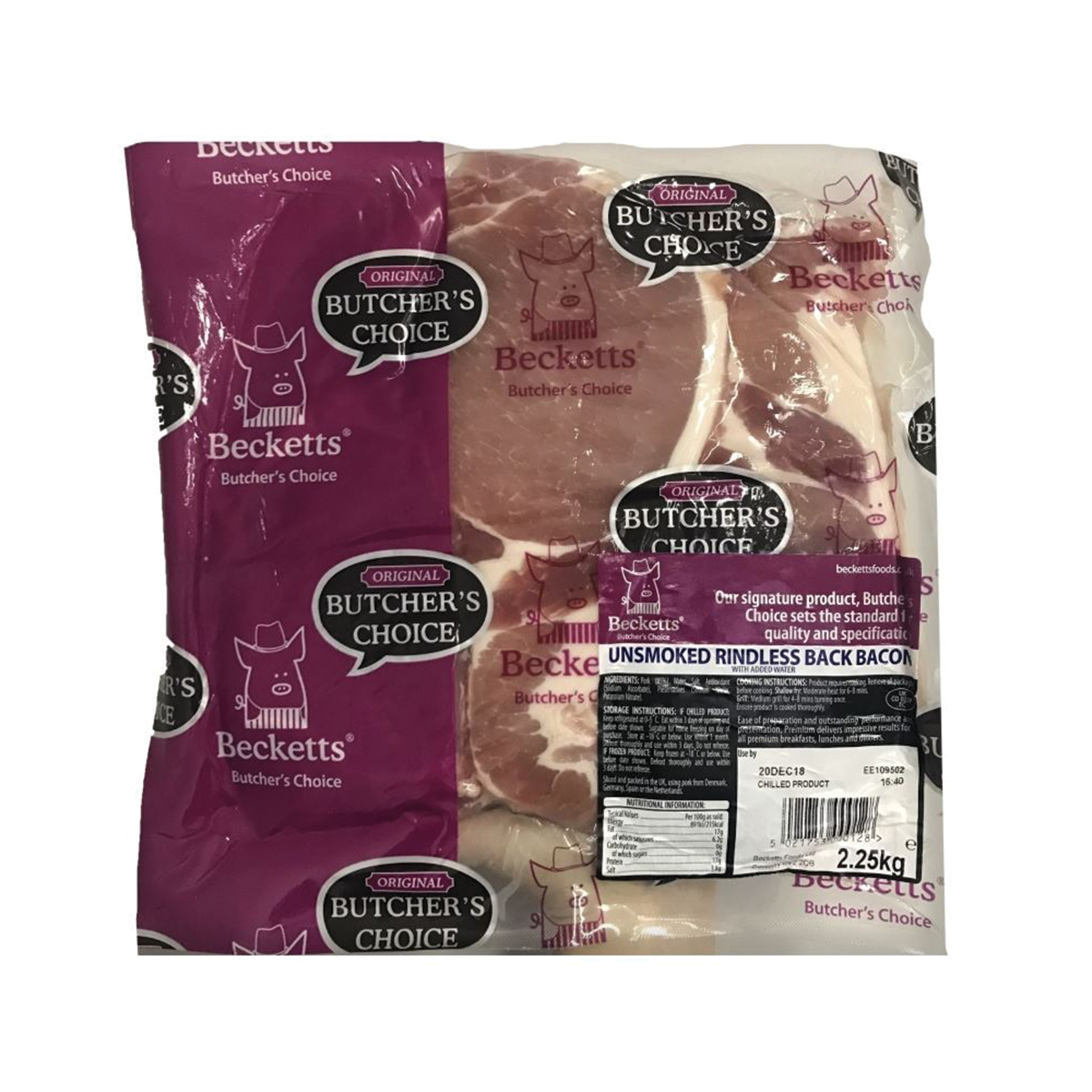 Unsmoked Back Rashers 2.27KG