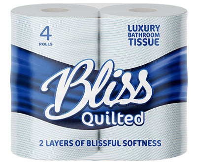 Bliss Quilted Toilet Roll 4pk x10