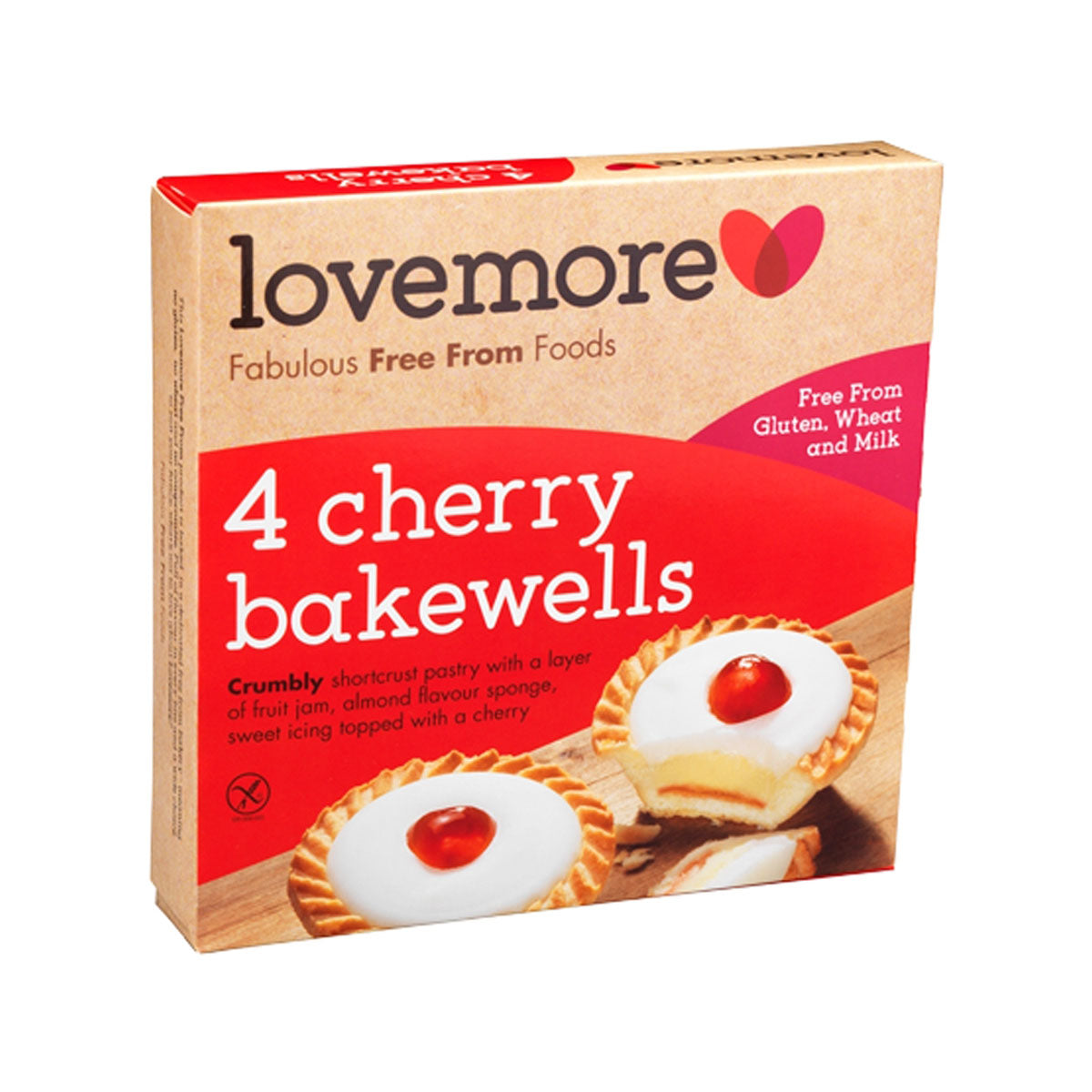 Lovemore Gluten Free Cherry Bakewells 4pk