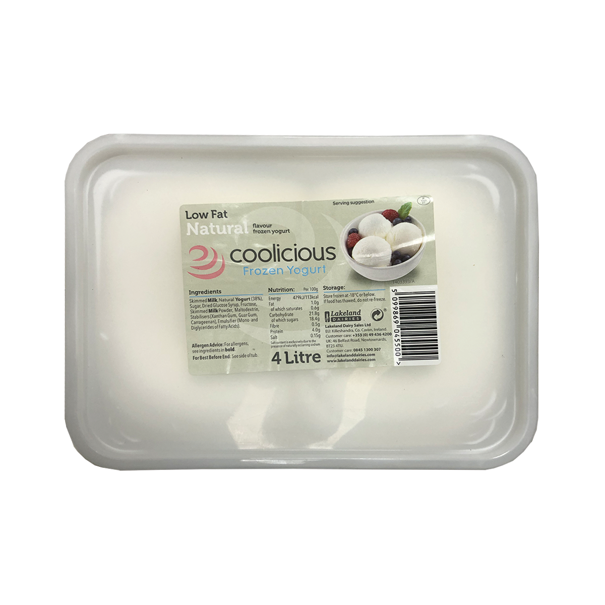 Low Fat Natural Frozen Yogurt 4ltr