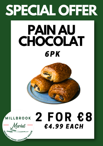 6pk unbaked pastries any 2 for €8