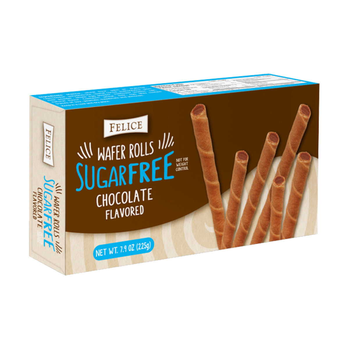 Sugar Free Felice Chocolate Wafer Rolls 225gr