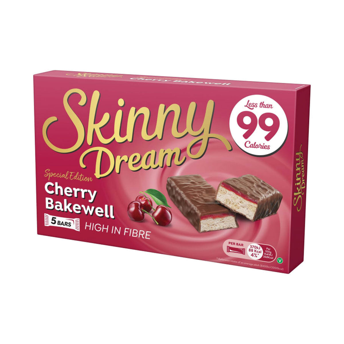 Skinny Dream Cherry Bakewell Bar 25gm 5pk