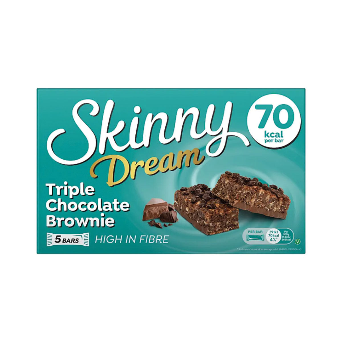 Skinny Dream Triple Choc Brownie Bar 19gm 5pk