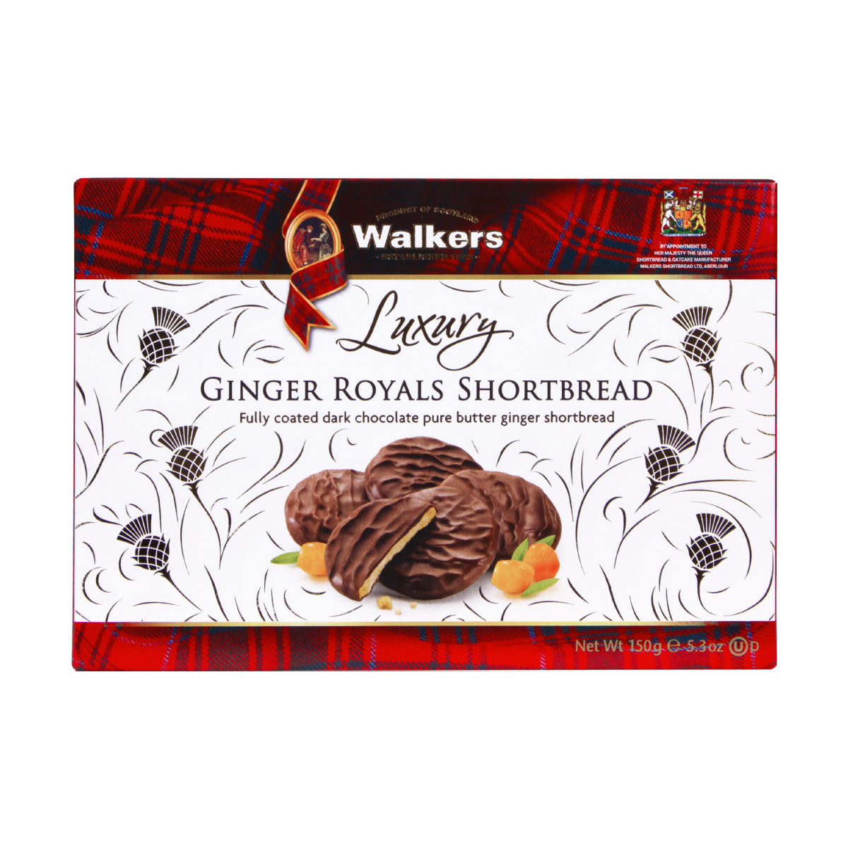 Walkers Luxury Ginger Royals Shortbread 150g