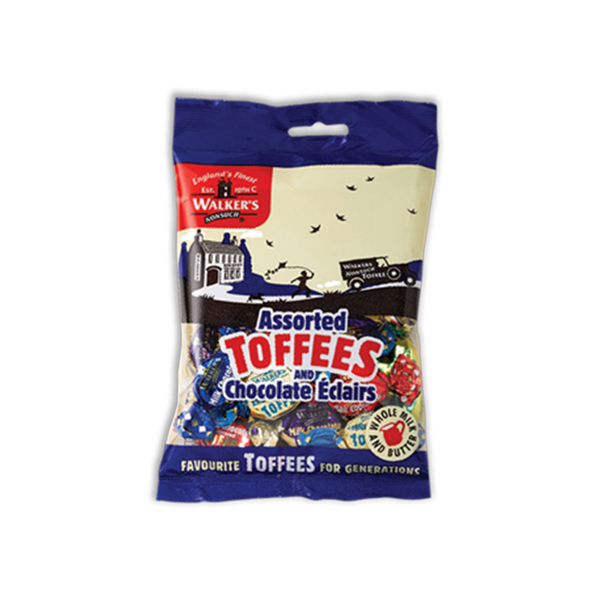 Walkers Assorted Toffees & Chocolate Eclairs 150gr