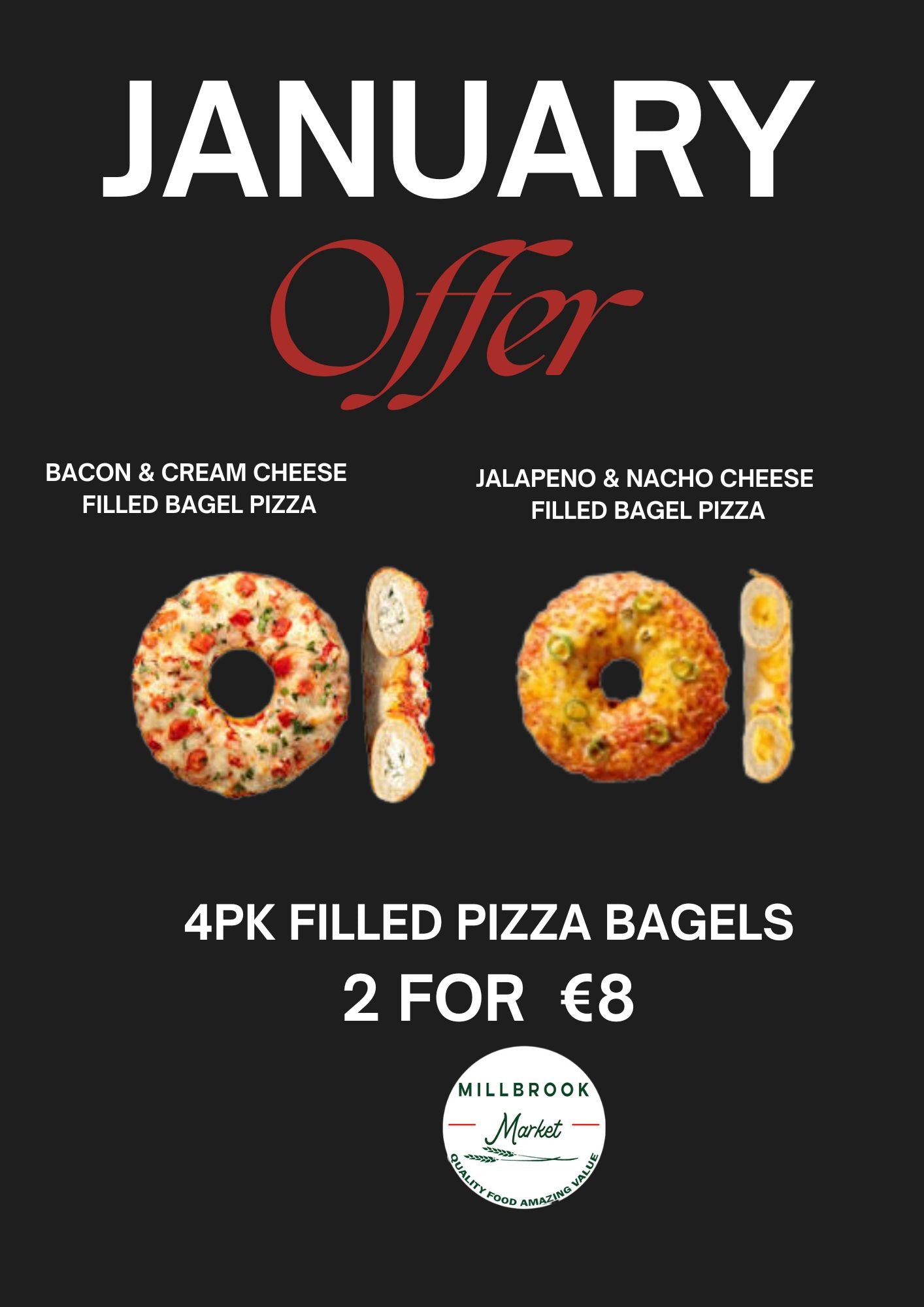 4PK Frozen Pizza Bagels 2 for €8