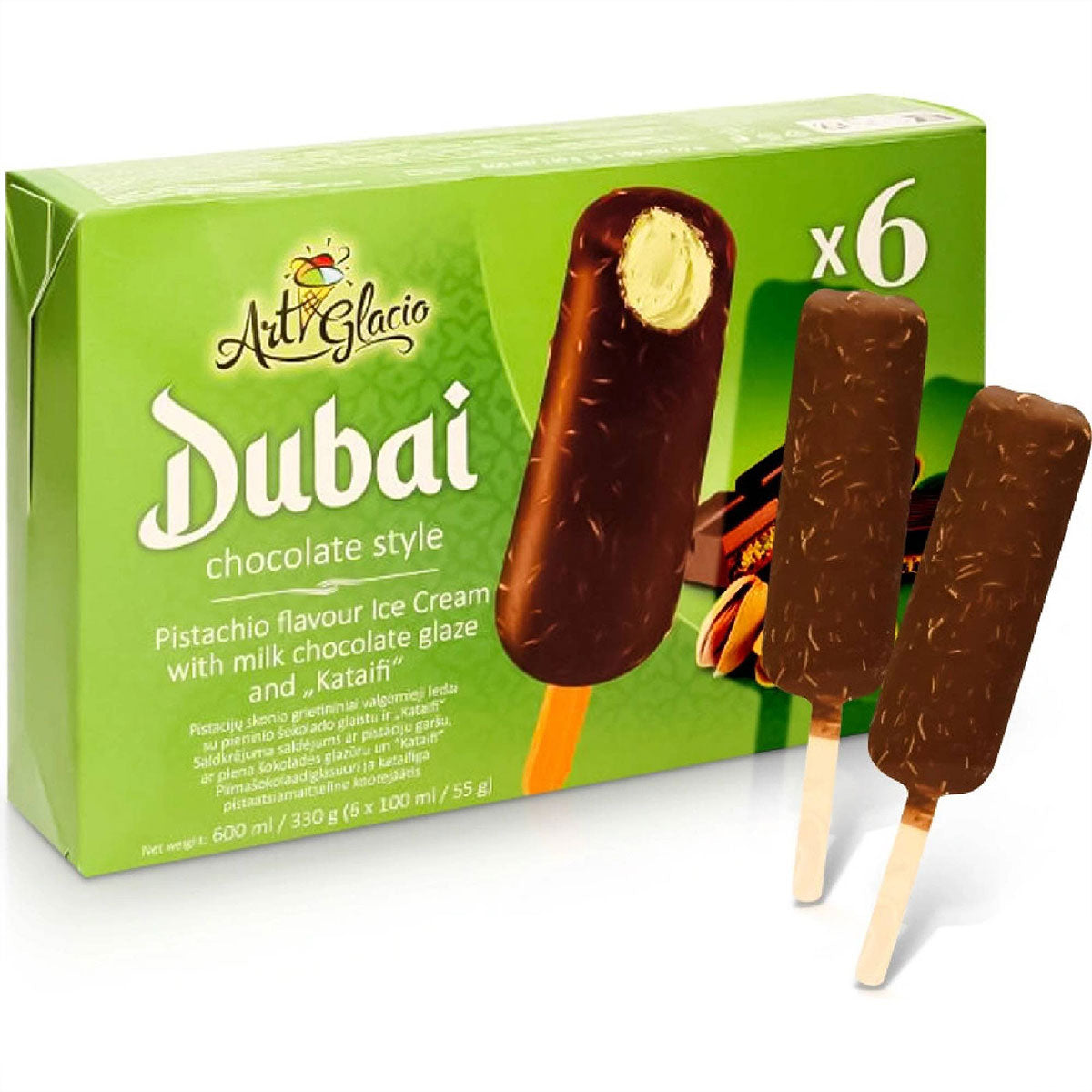 Dubai Chocolate Style Ice Cream 6pk