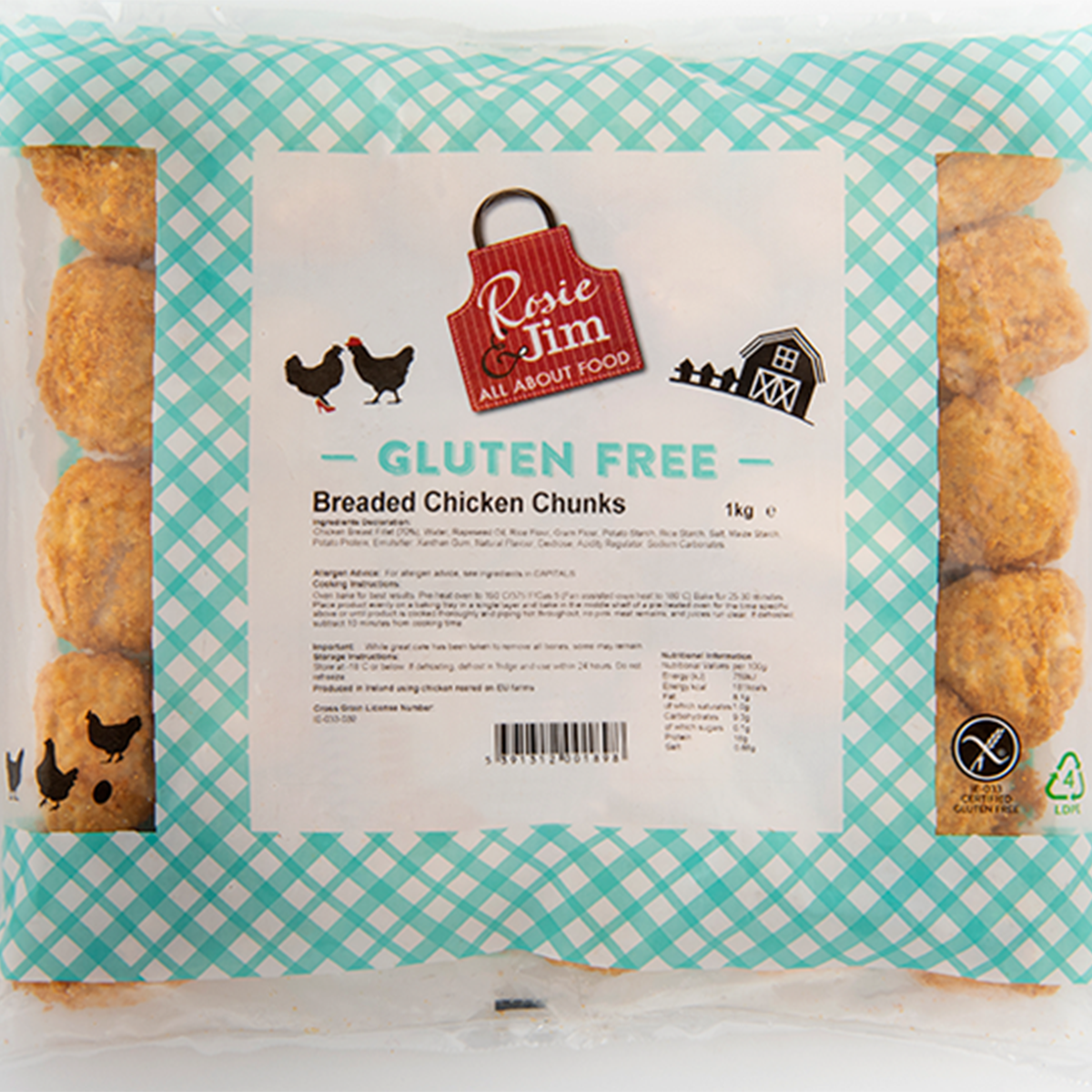 Rosie & Jim Breaded Chicken Chunks 1kg