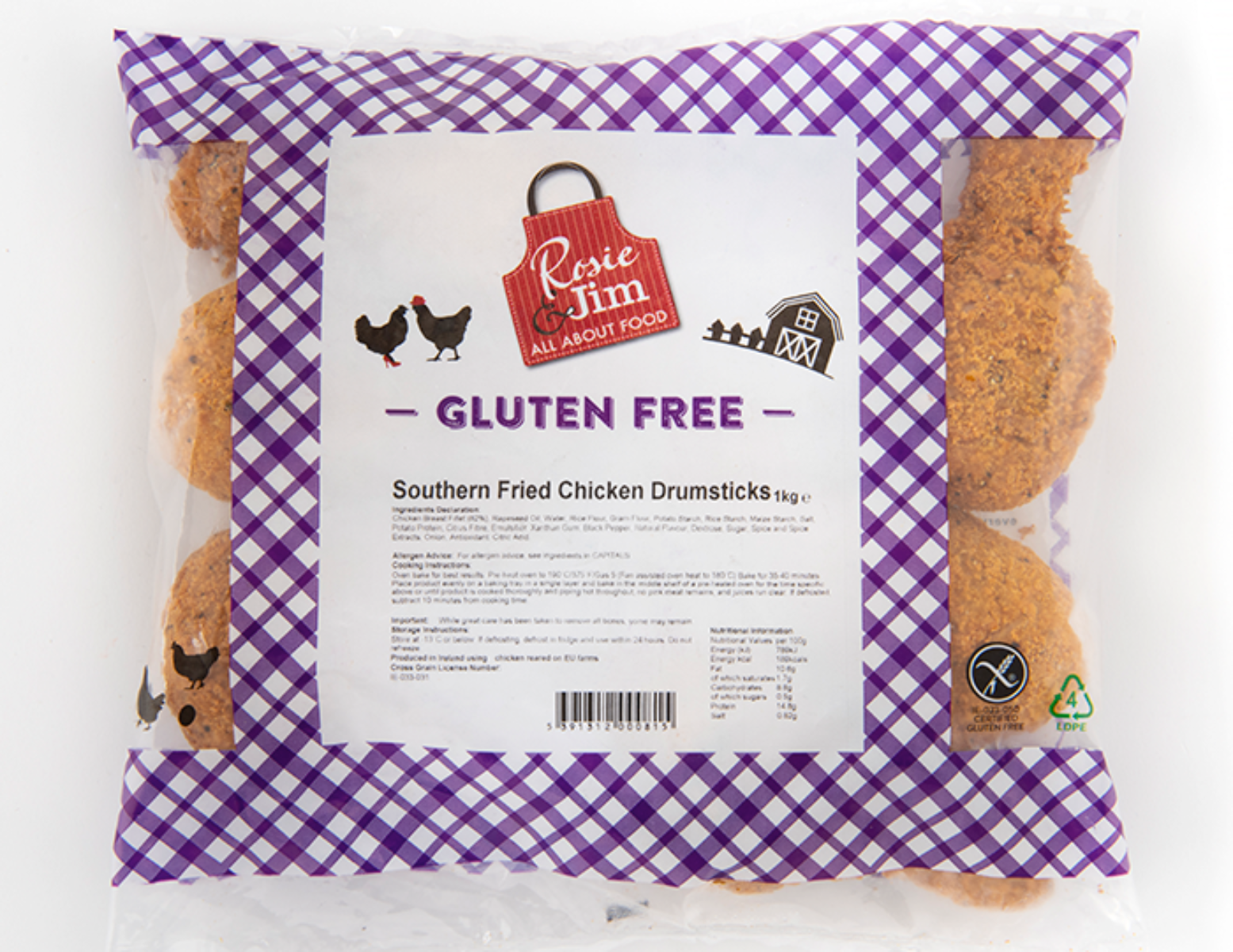 Rosie & Jim S/Fried Chicken Drumsticks 1kg